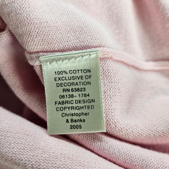 Christopher Banks Frog Cardigan Womens Medium Pink 2 Piece Sweater Y2K Preppy - Picture 10 of 10
